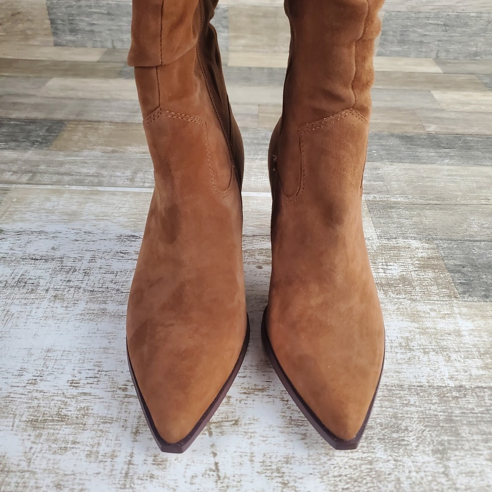 Vince Camuto Kindre Womens Knee High Boots Sz 8.5 M Burnt Sugar Sculpted Heel - Picture 4 of 10